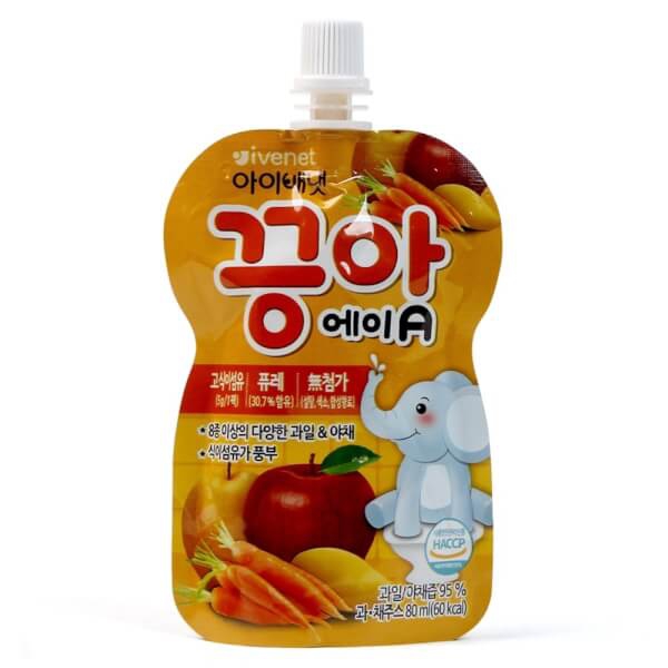 NƯỚC ÉP HOA QUẢ IVENET PUREE A (TÁO, LÊ, XOÀI, CÀ RỐT) 80ml
