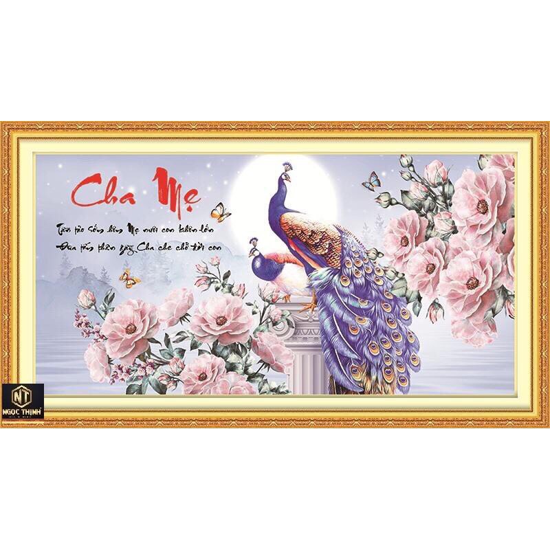 Tranh đính đá Cha mẹ vs043 chưa đính