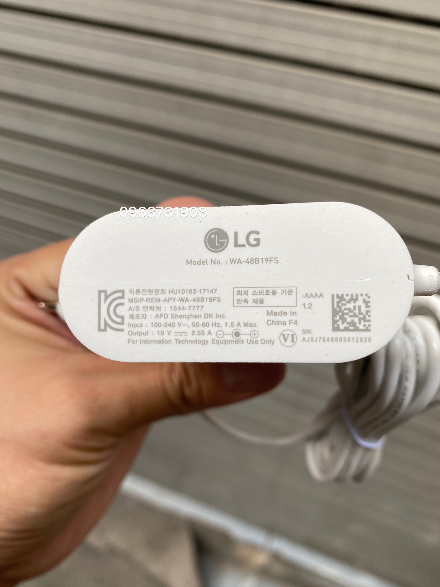 Sạc laptop LG Model No:WA-48B19FS 19V 2.53A