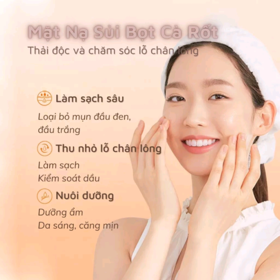 Hộp 12 Gói Mặt Nạ Sủi Bọt Thải Độc Cà Rốt
