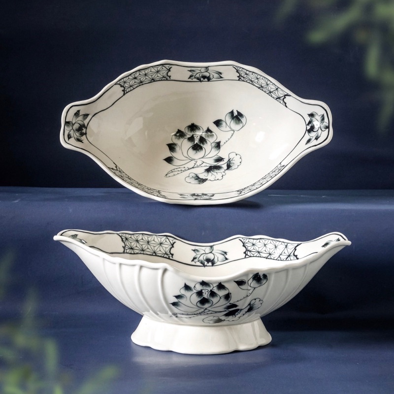 Bát thuyền đựng gà,gốm sứ bát tràng ,gốm sứ decor
