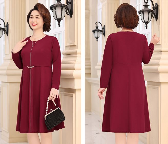 Đầm xòe quý cô trung niên bigsize sang trọng - BS29922