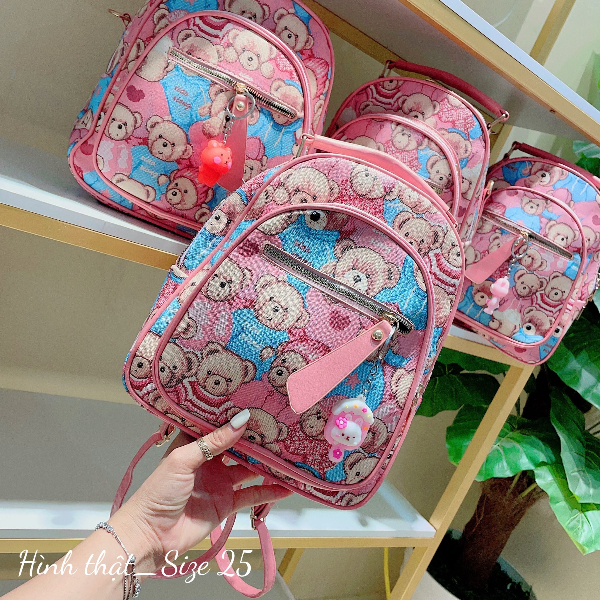 BaLô Da Mềm Mini Hình Gấu Dễ Thương Cho Nữ