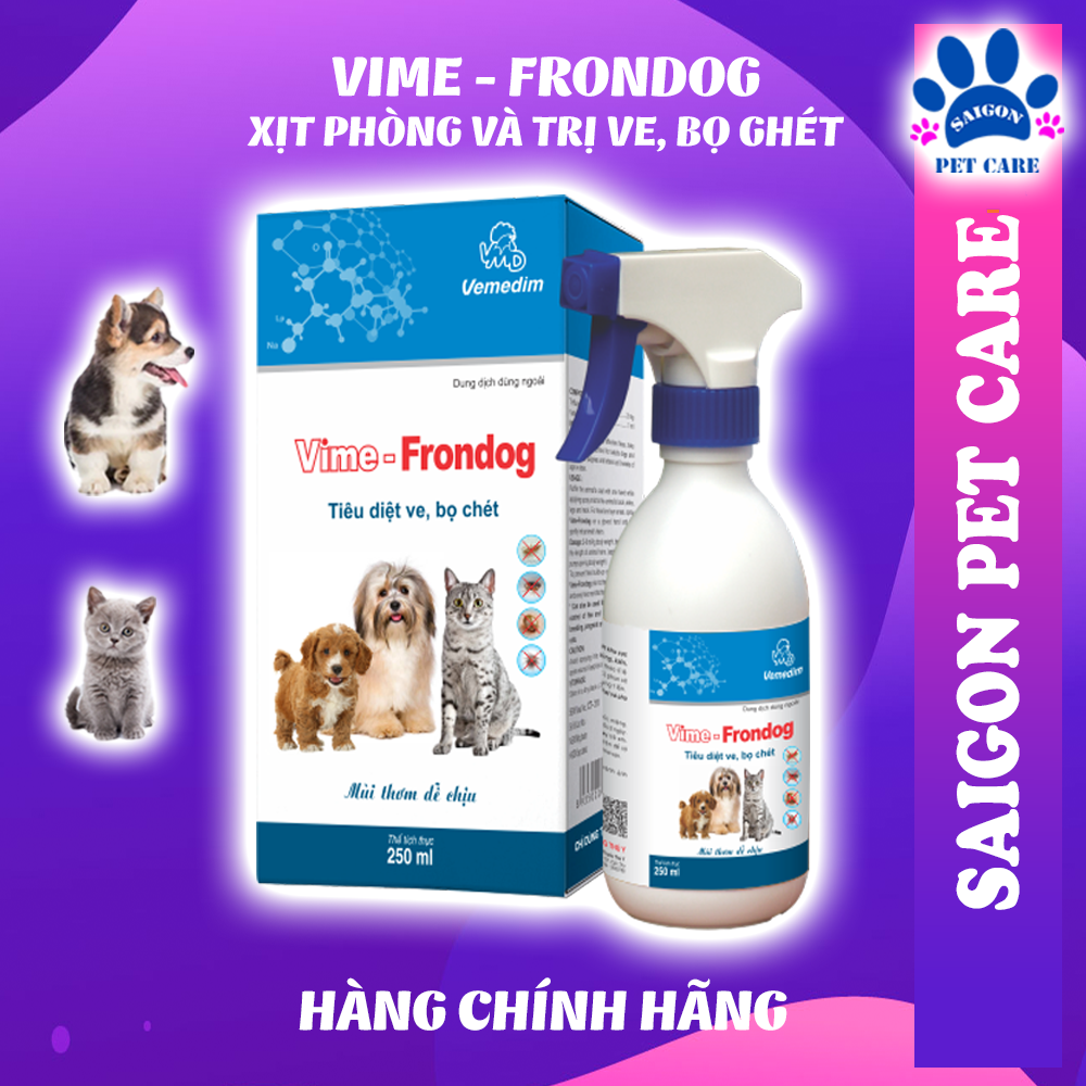 Thuốc xịt ve rận, bọ chét Vime Frondog cho chó mèo 250ml