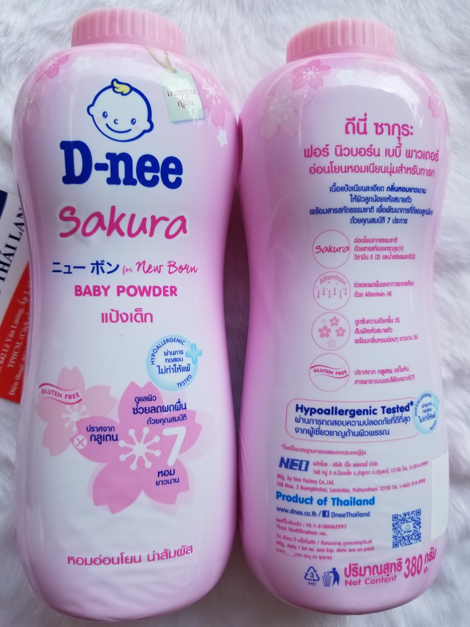 [HCM]Phấn rôm Dnee 380gr Thái lan- Phấn Dnee màu hồng