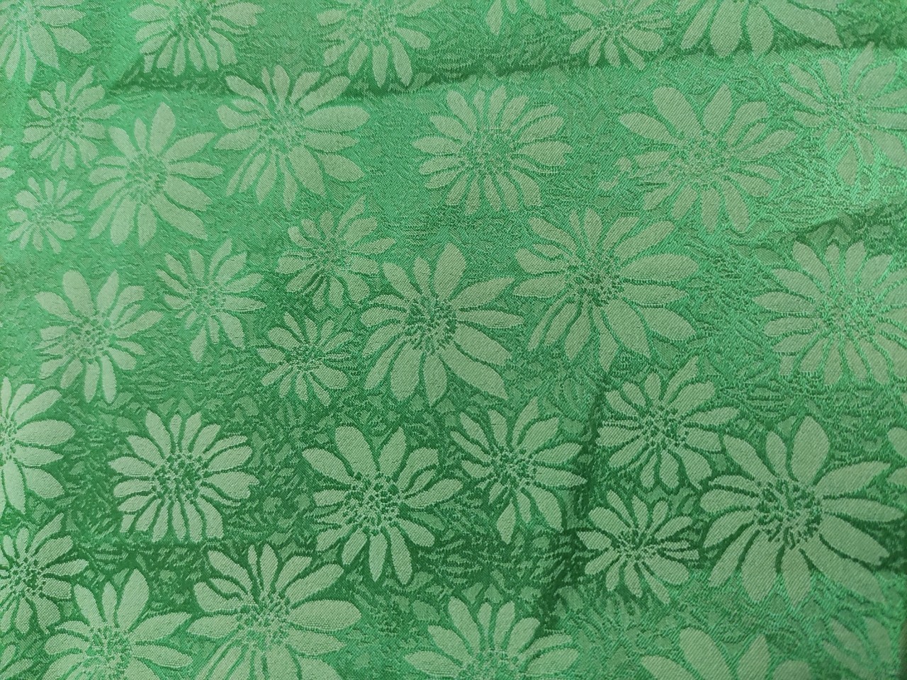 High-Quality Soft Silk Brocade Ao Dai Fabric with Woven Texture - Silk with Small Chrysanthemum Flowers