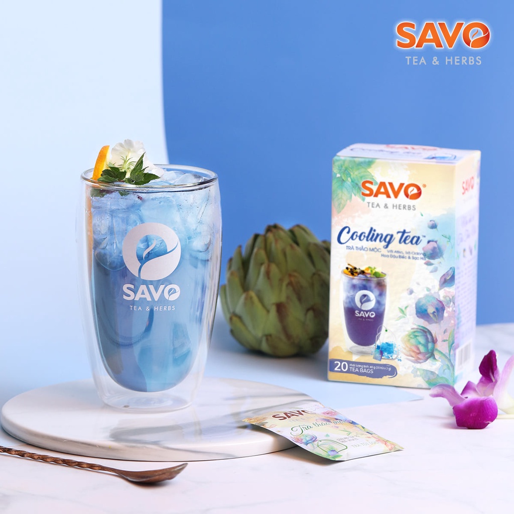 Trà Thảo Mộc SAVO Cooling (Cooling Herbal Tea) - Hộp 20 gói x 2gr