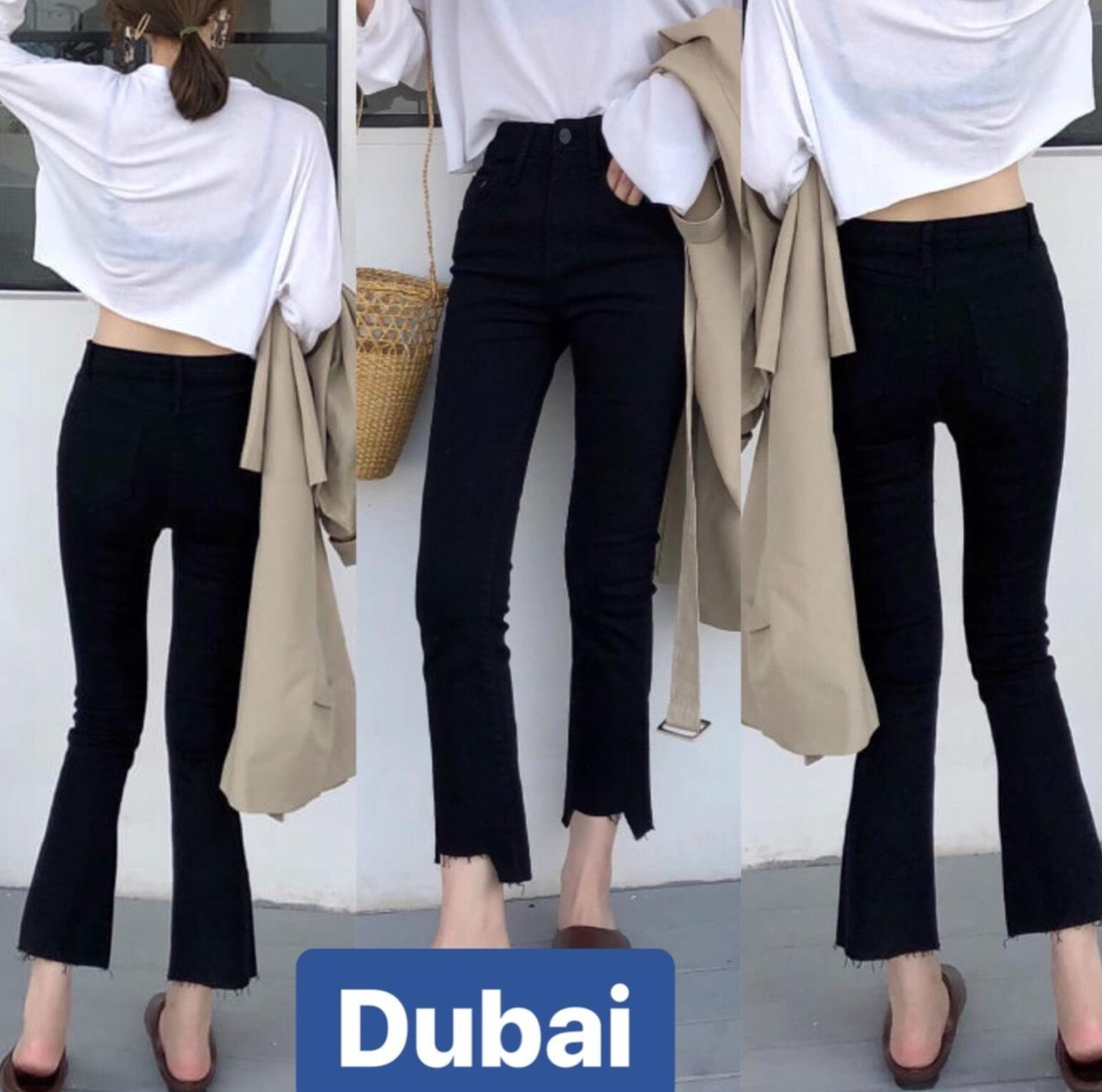 QUẦN JEAN NỮ CHẤT BÒ XANH ĐEN ỐNG LOE BASS LƯNG CAO NÂNG MÔNG SIÊU HOT NHẬT BẢN CAO CẤP 2023 - DUBAI FASHION