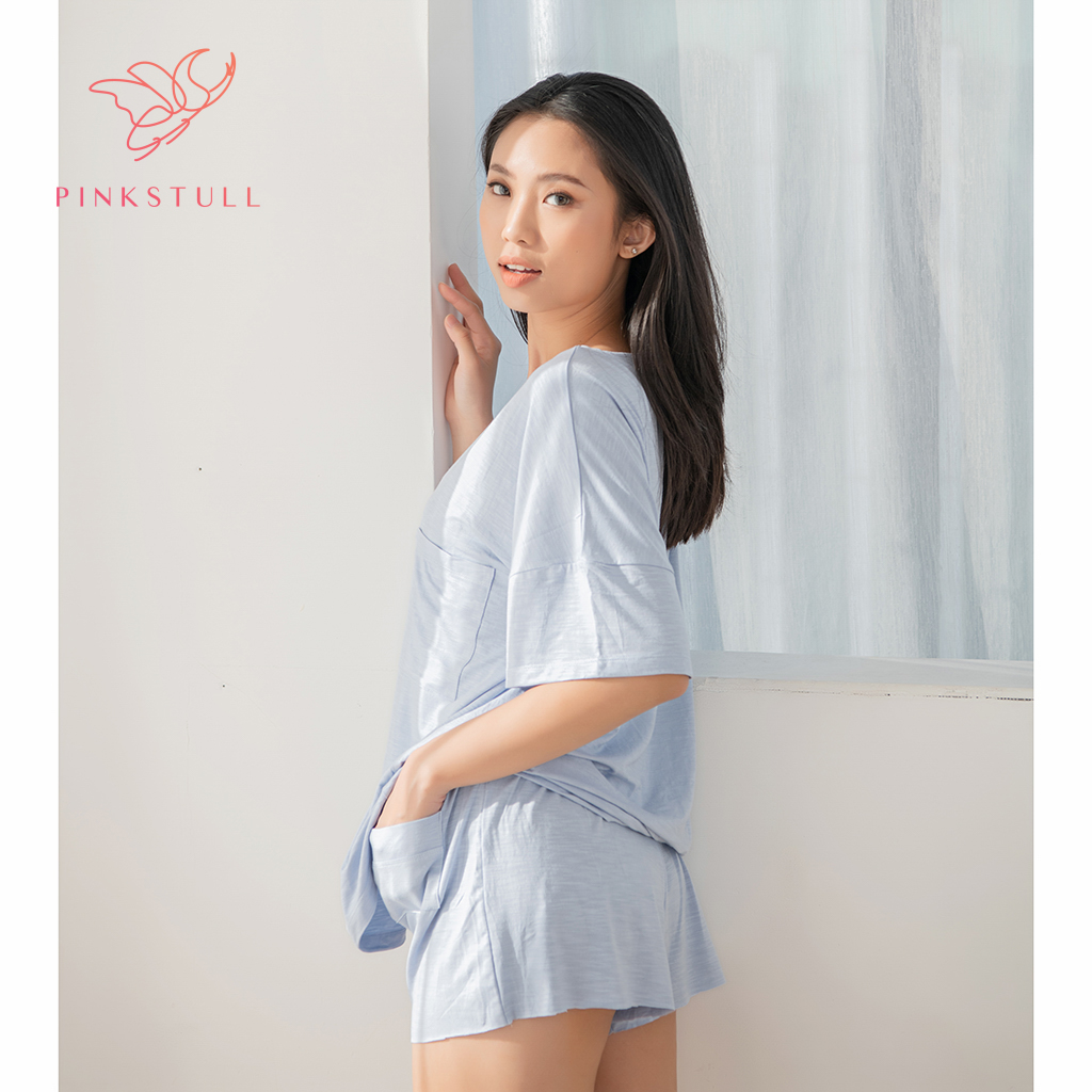Bộ đồ ngủ thun Pink Stull xanh đậu