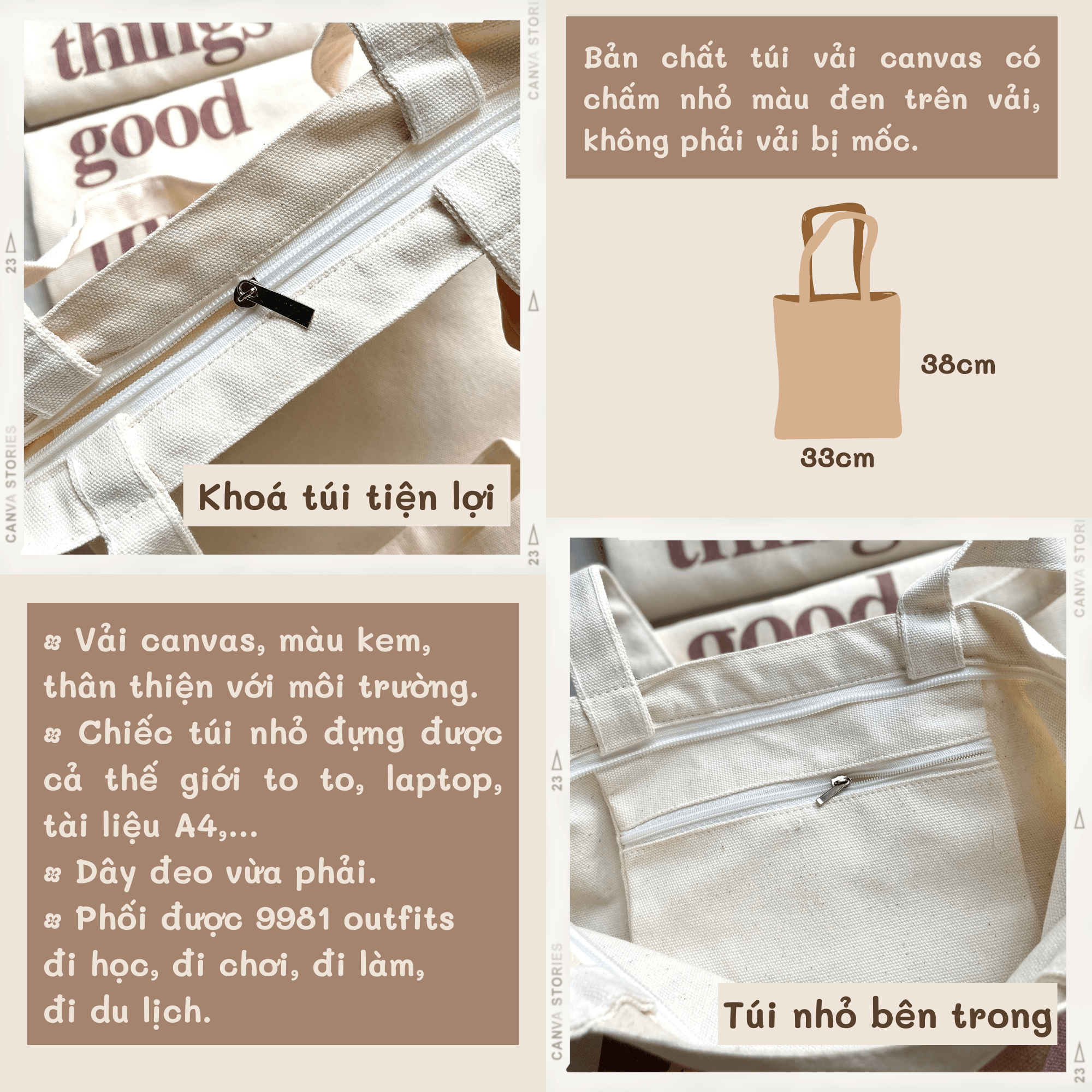 Túi tote, túi vải canvas thiết kế basic Be loved miloostudios