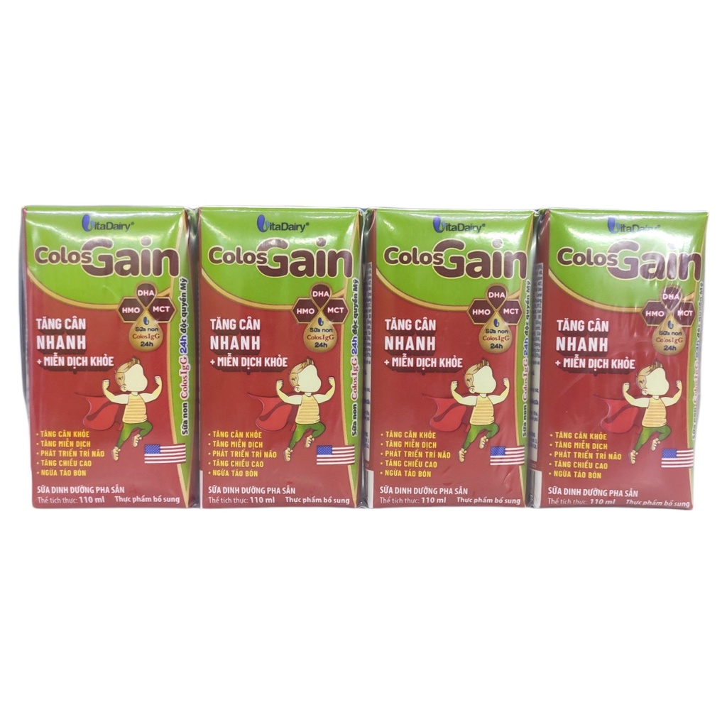 Thùng Sữa pha sẵn Colos Gain 110ml (48 hộp x 110ml)
