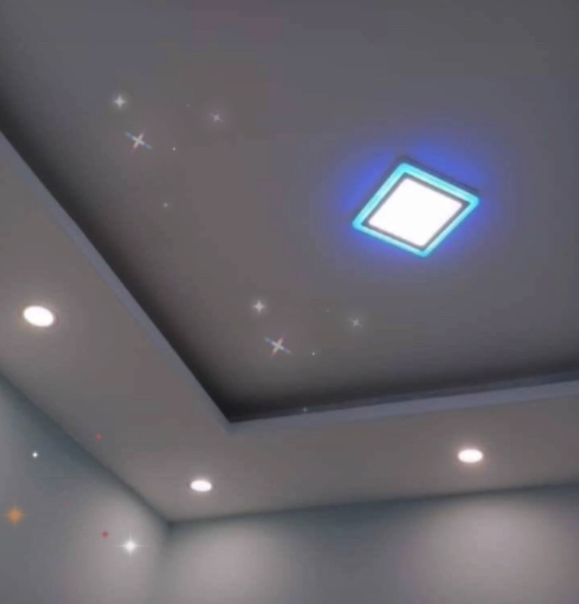 Đèn led ốp trần viền đổi màu 3 chế độ 12W+4