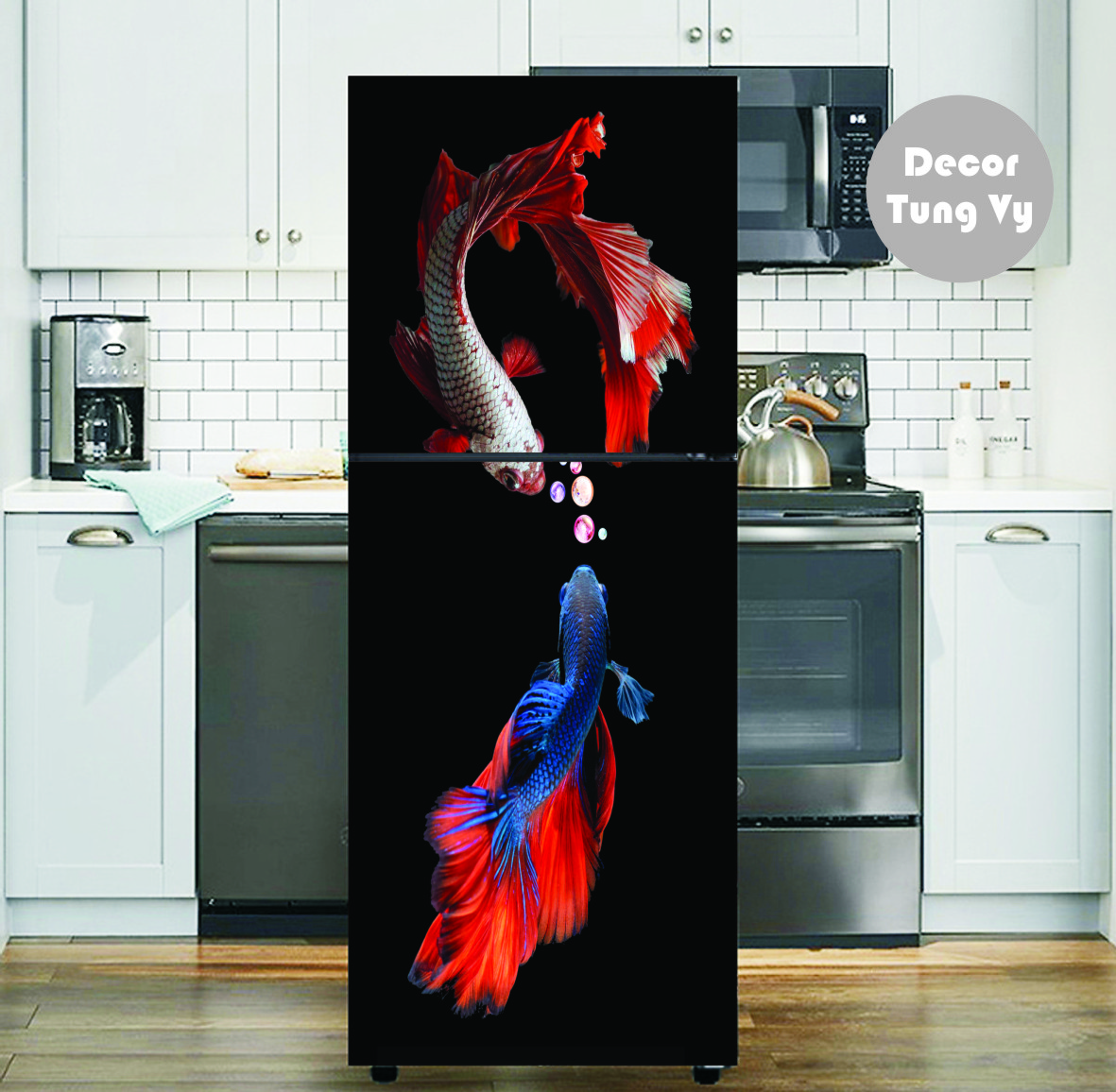 Decal dán tủ lạnh - dán kính - máy giặt trang trí tường