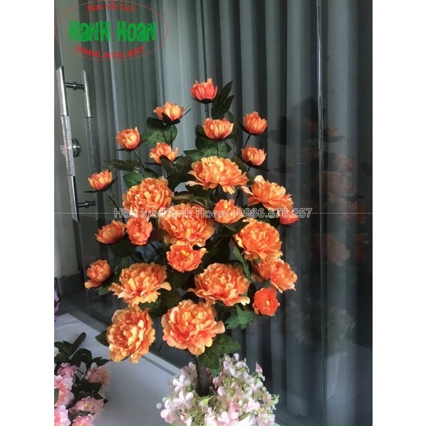Cây hoa mẫu đơn 1m cao cấp - Cây hoa giả