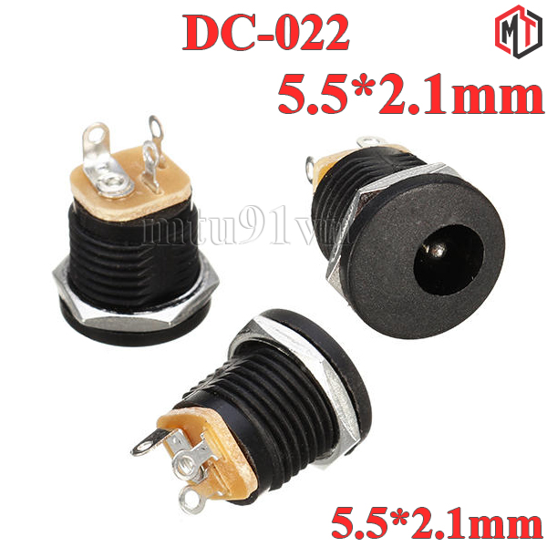 Jack Nguồn DC-022 5.5x2.1mm có ren ốc (combo 5 - 10 -20 -50 cái)