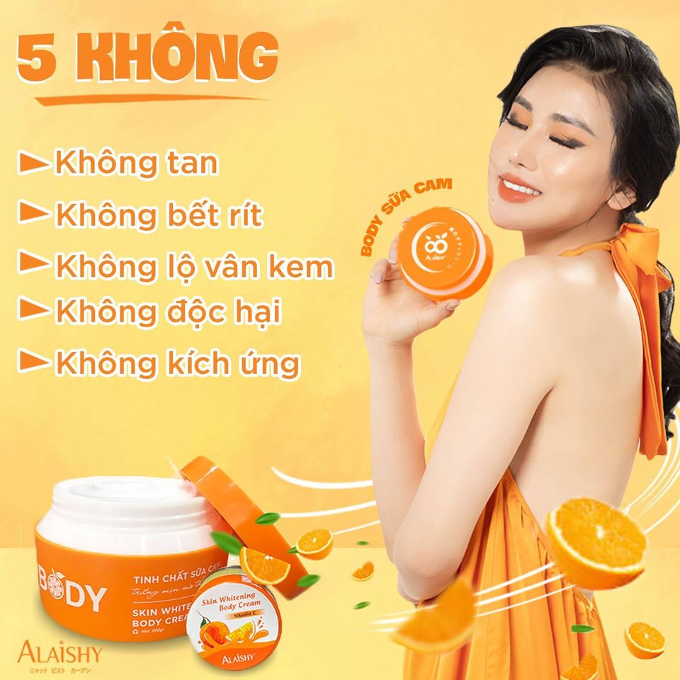 Kem body sữa cam Vitamin C ALAISHY 250gr