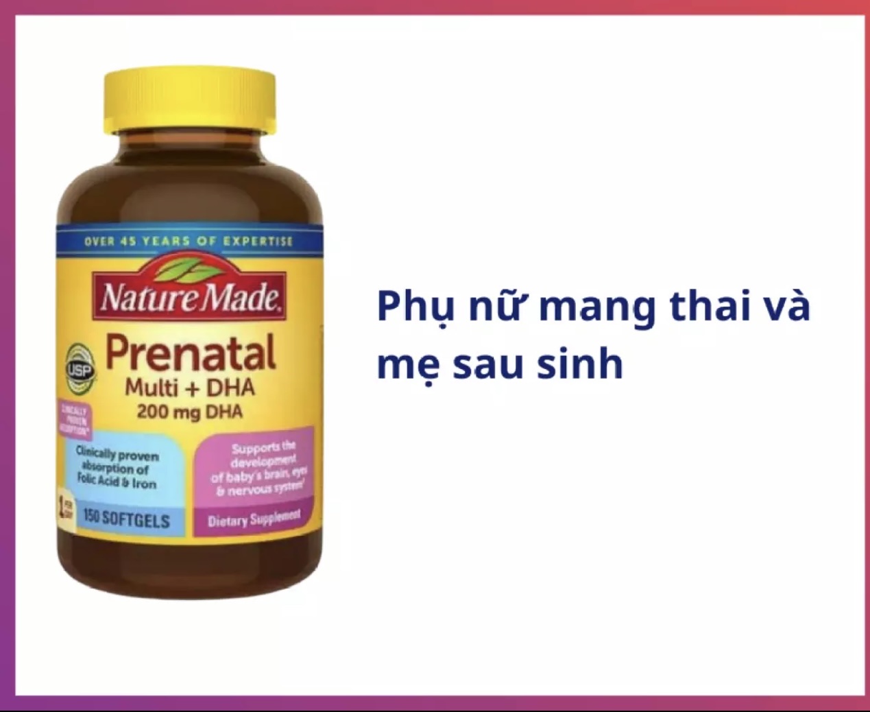 Vitamin Cho Bà Bầu NATURE MADE - Prenatal Multi +DHA
