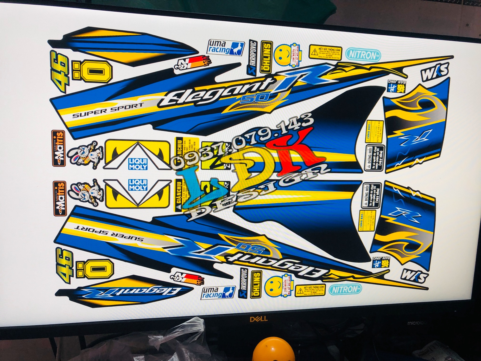 [ QUÍ KHÁCH VUI LÒNG MANG TEM RA TIỆM CHO THỢ DÁN] TEM RỜI dán xe elegant 50 mẫu chữ R xanh đen