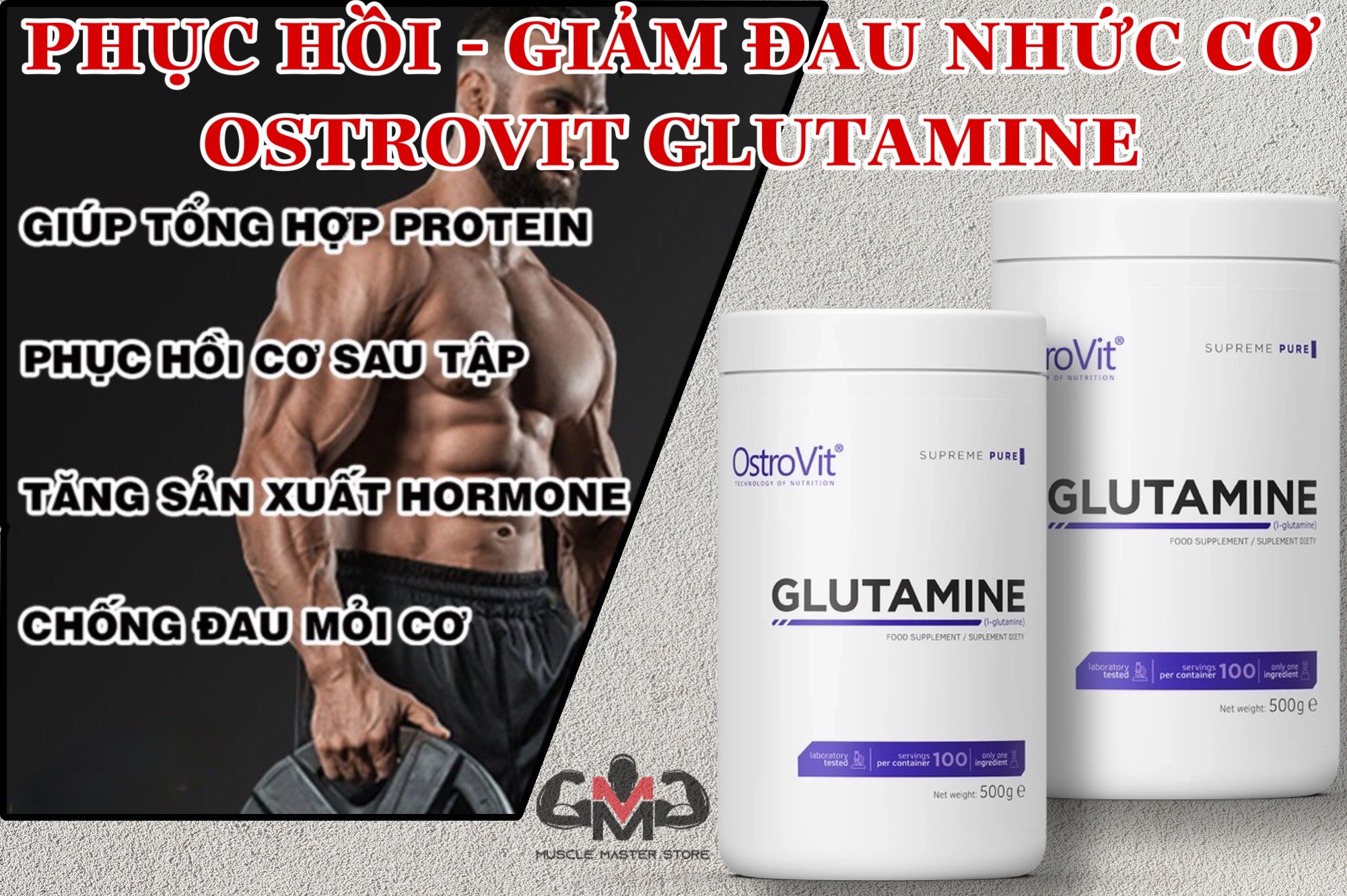 [HCM]Thực Phẩm Bổ Sung Ostrovit Glutamine 500g