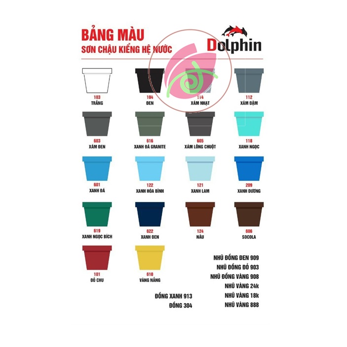 Sơn chậu cảnh hệ nước Đủ màu [mẫu thử 200g]