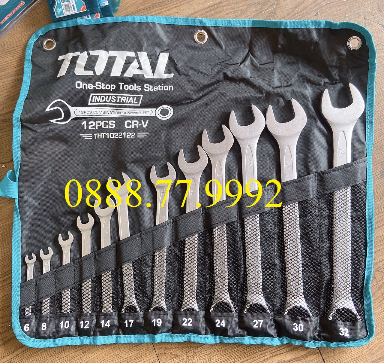 Bộ cờ lê vòng miệng 12 chi tiết TOTAL THT1022122 size 6-32mm dụng cụ cơ khí mở bulong sửa chữa ô tô xe máy nhà cửa máy móc thiết bị