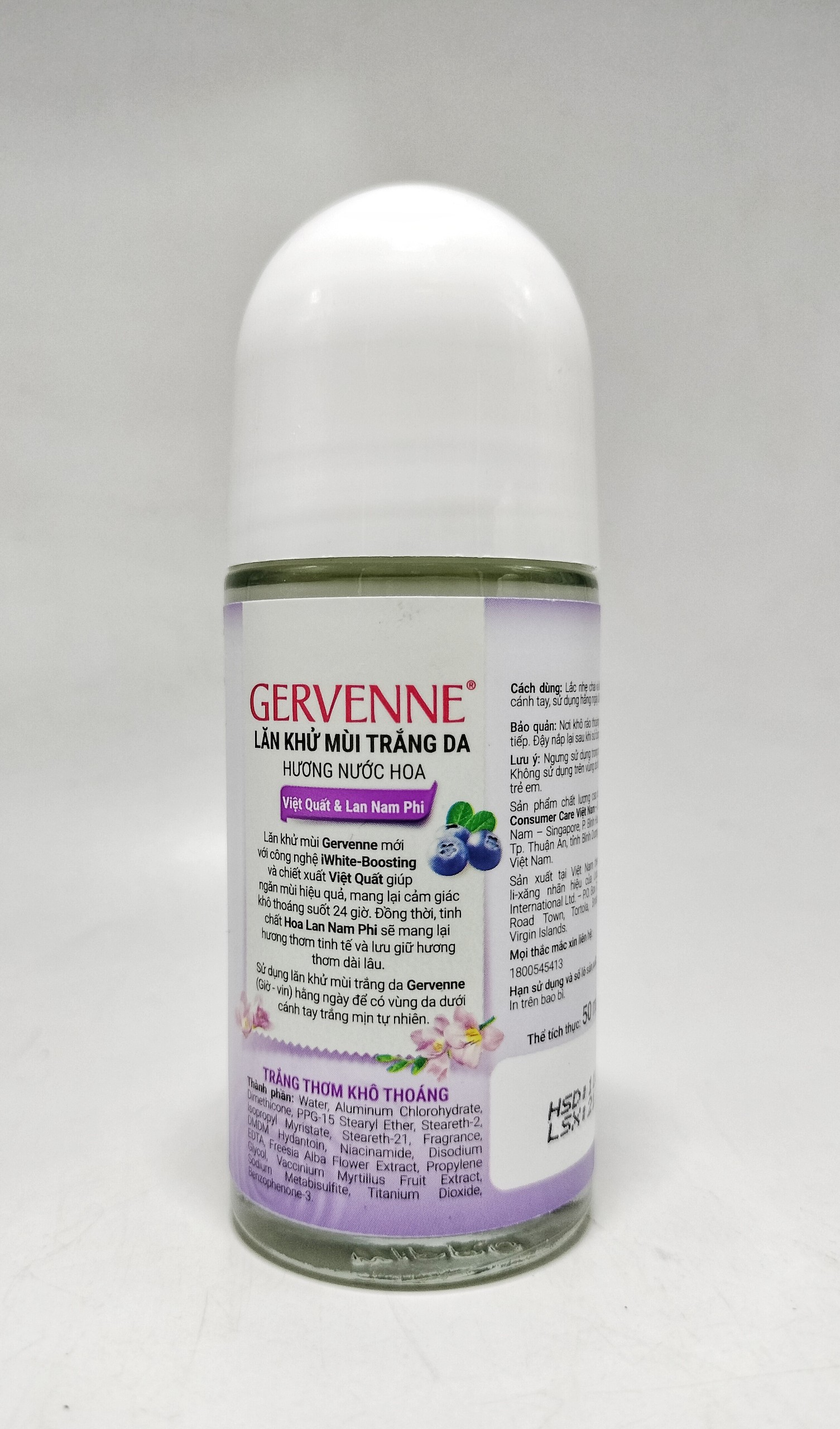 Chai lăn khử mùi GERVENNE 50ML
