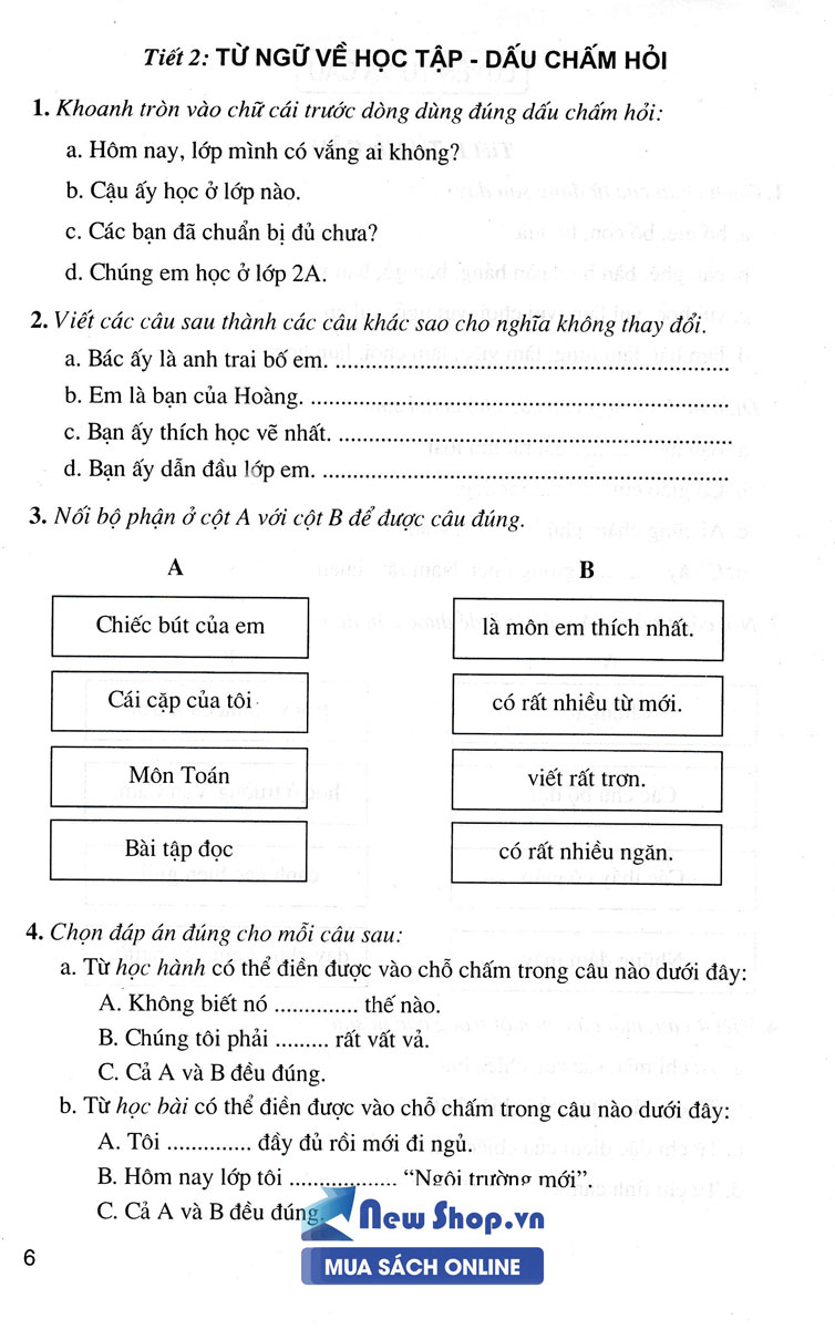 PHÁT TRIỂN VÀ NÂNG CAO TIẾNG VIỆT 2 ( Hồng Ân )