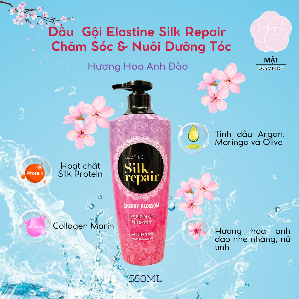 Dầu gội nước hoa Hàn Quốc Elastine Silk Repair 550ml