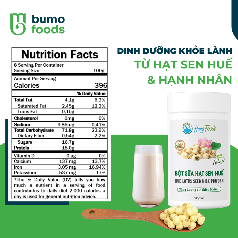 Bột sữa hạt sen Huế (Hộp 500gram)