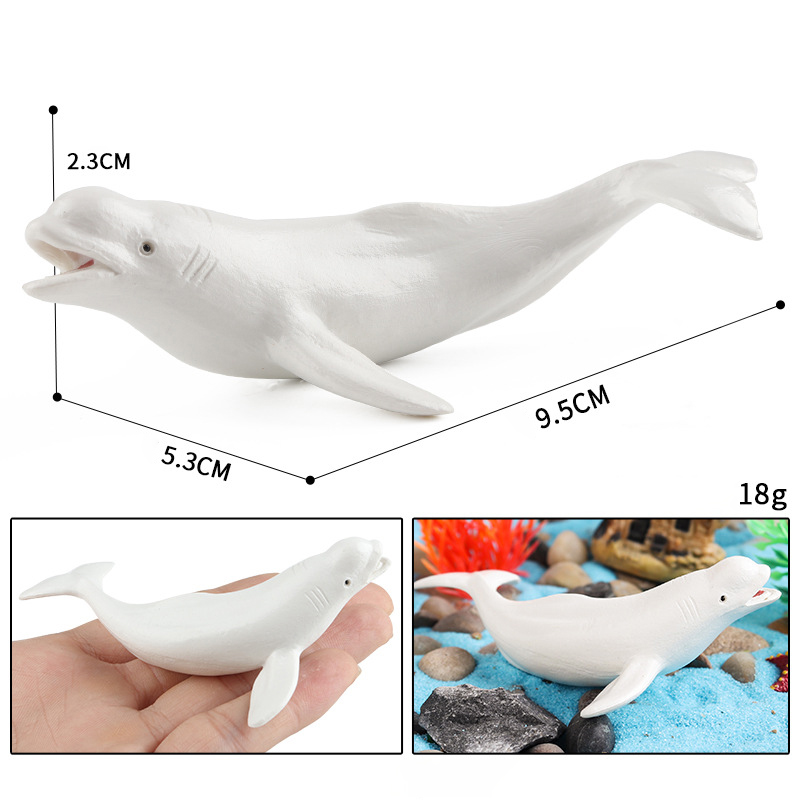 Mô hình động vật con cá voi trắng cá heo trắng Beluga