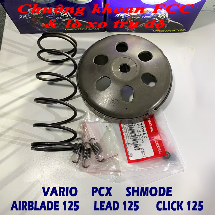 Combo Chuông nồi chống rung và lò xo tăng tốc cho xe Honda Vario PCX SHMode Airblade 125/150 - Chống rung ga đầu và tăng tốc