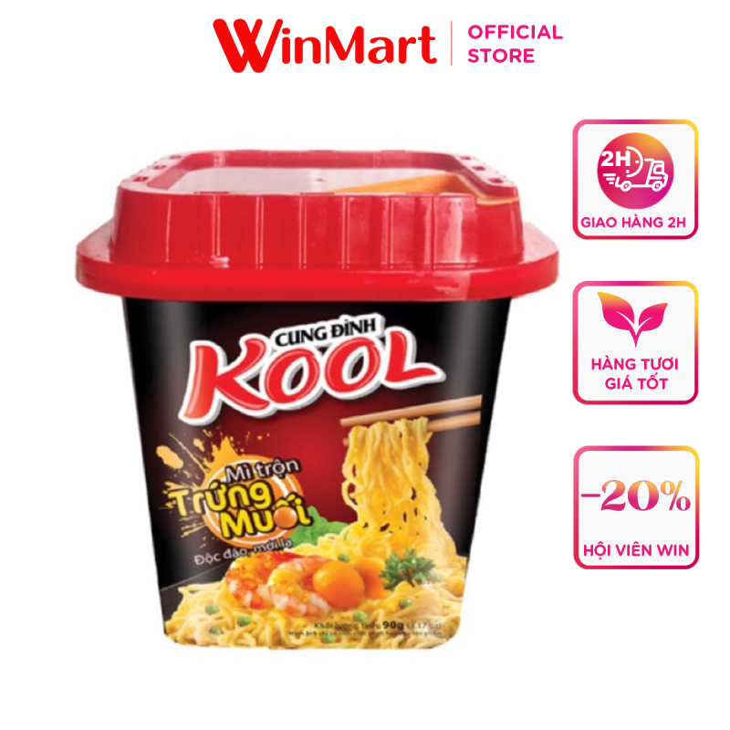 - Mỳ hộp ăn liền Kool trộn trứng muối Cung Đình Micoem 90g