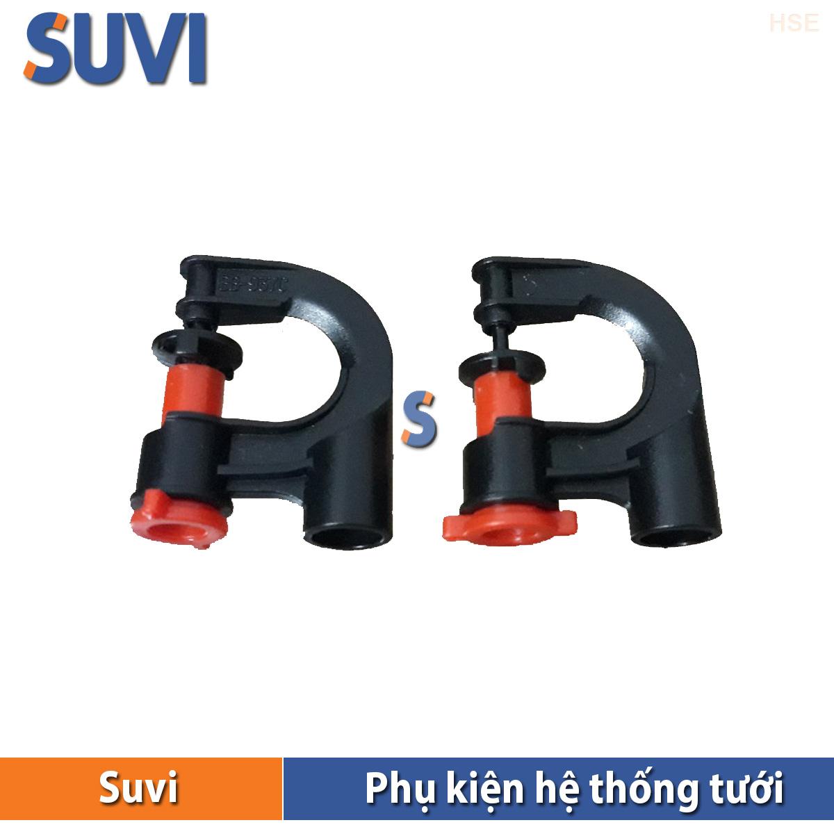 Bịch 50 cái béc tưới 937c đuôi g5 mm màu đen đỏ lưu lượng 90 -110 lít.giờ