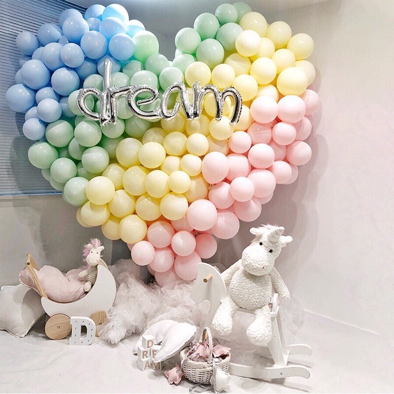 Set 50 bóng màu pastel trang trí sinh nhật, đám cưới, khai trương, decor