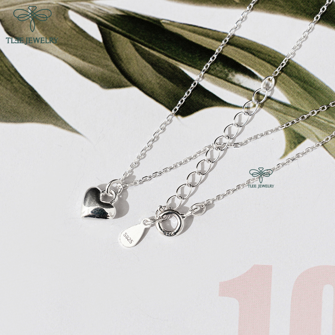 Dây chuyền bạc nữ trái tim phồng basic TleeJewelry D0155