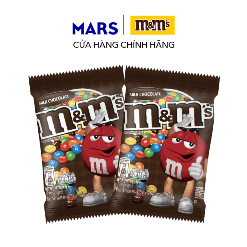 [Quà tặng] Combo 2 Kẹo Sô Cô La M&M gói 14.5g