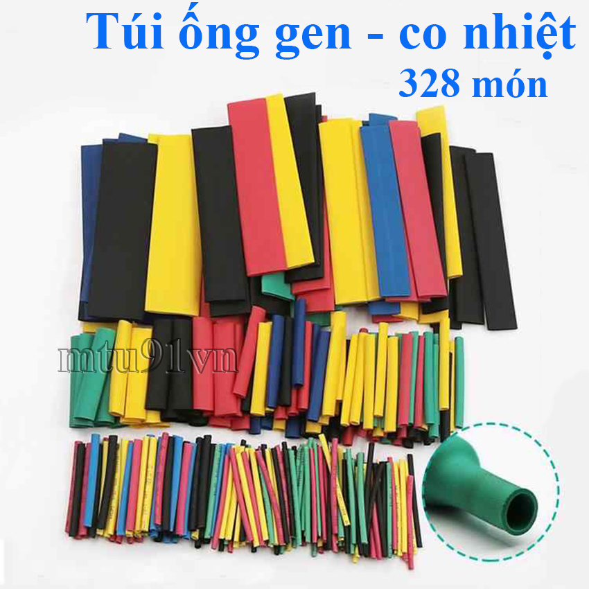 Túi ống gen - dây co nhiệt nhiều màu nhiều, đủ kích cỡ 328 cái