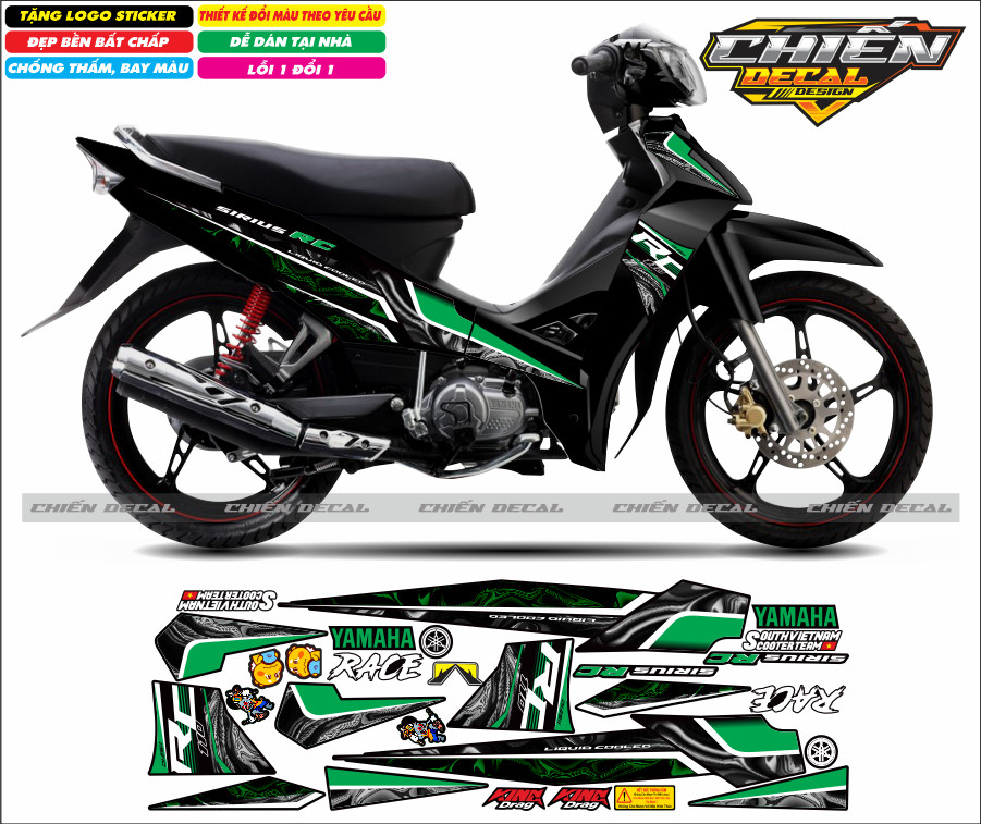 Tem rời sirius 110cc 50cc RC mẫu mới 2023 nhiều mẫu lựa chọn