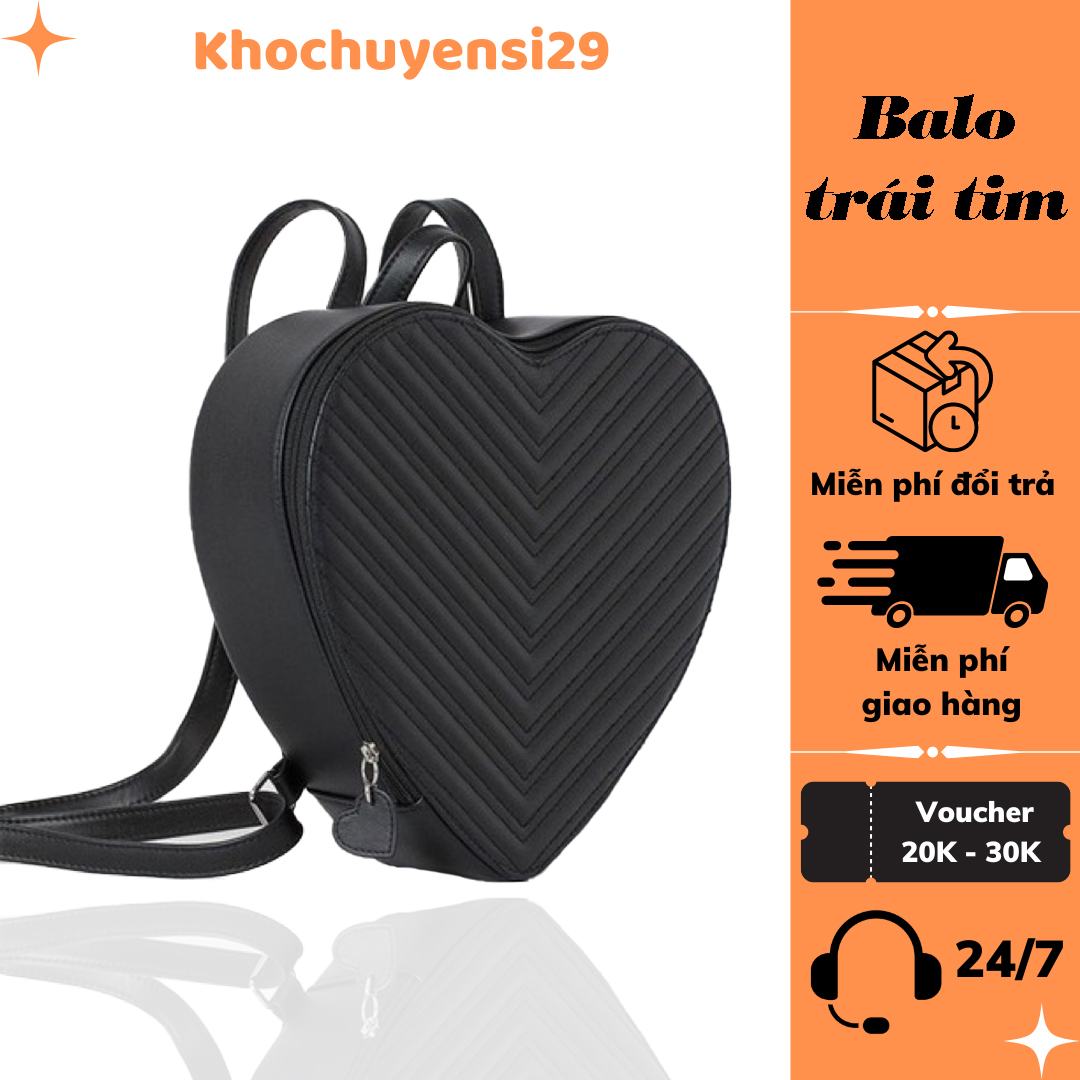 Balo nữ hình trai tim da mềm
