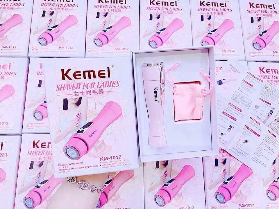 [HCM]Máy Cạo Lông Toàn Thân Mini Dùng Pin Kemei KM-1012