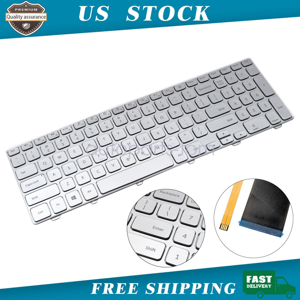 BÁO GIÁ Màn Hình Laptop Dell 7537 | Shopee Lazada Sendo Tiki mới nhất 22 🔝 Bàn phím laptop Dell Inspiron 15-7000 15-7537 15 7000 7537 P36F KK7X9 0KK7X9 CN-0KK7X9, Màu bạc, có nền led