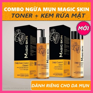 Bộ COMBO Kem Rửa Mặt + Toner Ngừa Mụn rau má Magic Skin dành cho da mụn thumbnail