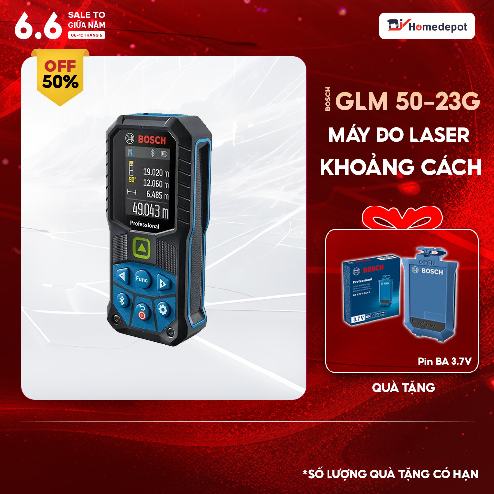 Máy đo khoảng cách laser tia xanh bosch glm 50-23 g