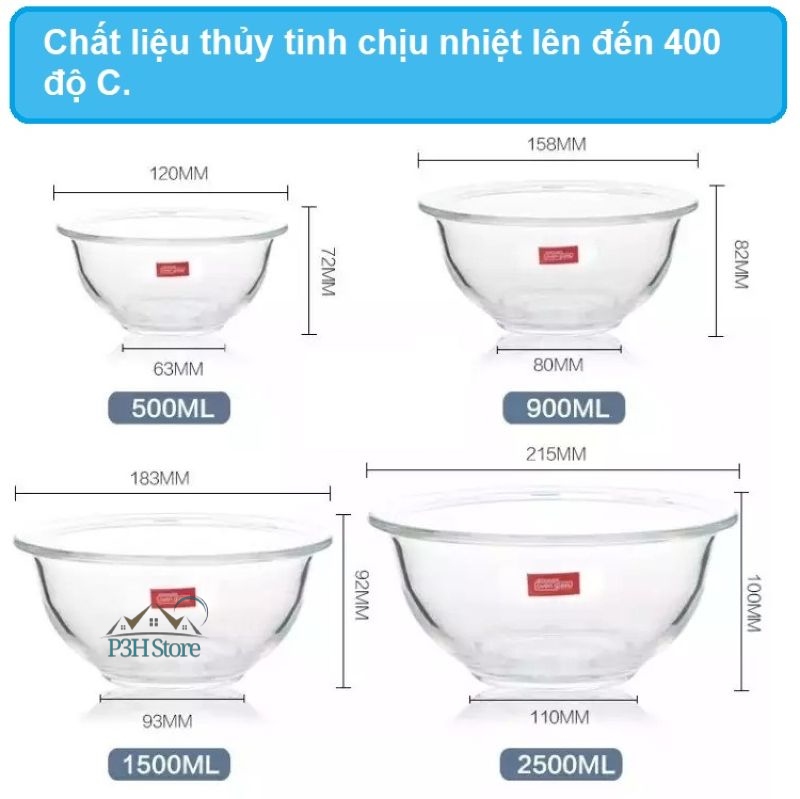 Lock&Lock Heat-Resistant Glass Bowl with Many Capacities