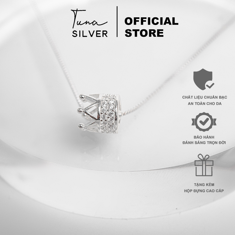 Dây chuyền vương miện, Vòng cổ nữ Bạc cao cấp _Tuna Silver Trang sức Bạc