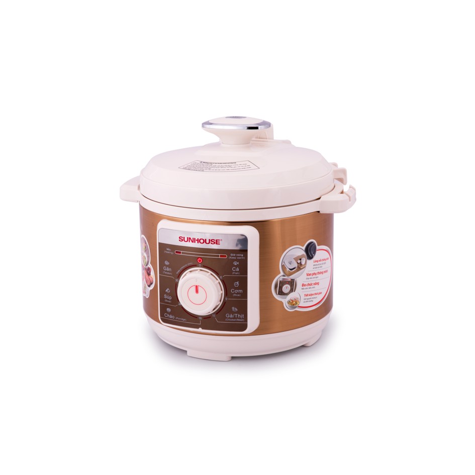 [Mã ELMALLCOIN hoàn 5% xu đơn 500K] Nồi Áp Suất Đa Năng Sunhouse SHD1558G (5 lít)