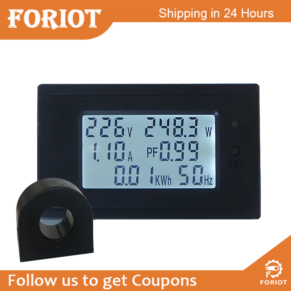 Foriot AC Digital Display Voltage Current Power and Electricity Watt-hour Meter
