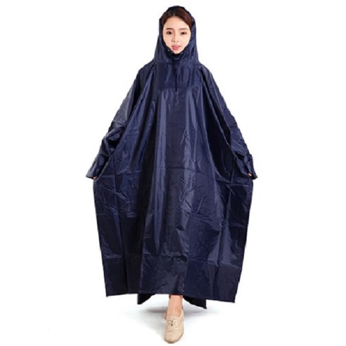 [HCM]Áo mưa cánh dơi 1 đầu vải dù size 1m4 ( xanh đen)