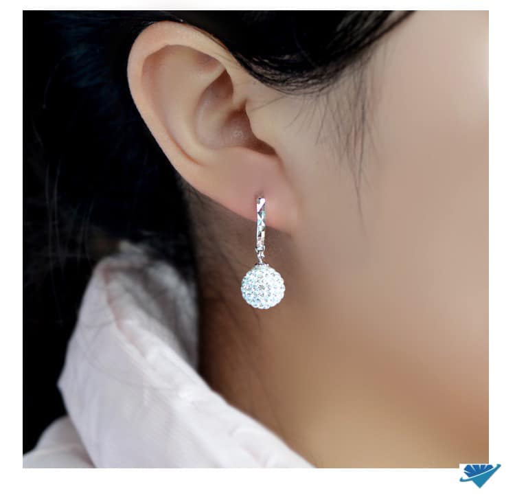 Bông tai nữ bạc ta khuyên tròn MS65d
