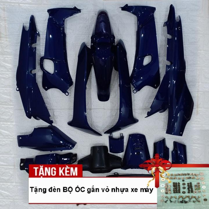 [TẶNG TEM] Dàn áo xe Wave 110 - wave zx - wave 110 đời xe 1997 đến 2006 dòng pha 2 bóng, nhựa ABS nguyên sinh, màu Xanh tím, tặng kèm bộ ốc theo xe - có KHUYẾN MẠI BỘ TEM 3 LỚP